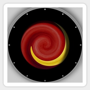 Red and Yellow Futuristic Art Sticker